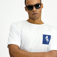 White Crew Neck Oversize Cotton Printed T-Shirt