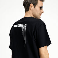 Black Crew Neck Oversize Cotton Printed T-Shirt