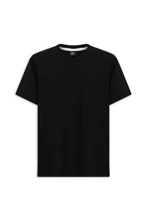 Black Crew Neck Oversize Cotton Printed T-Shirt