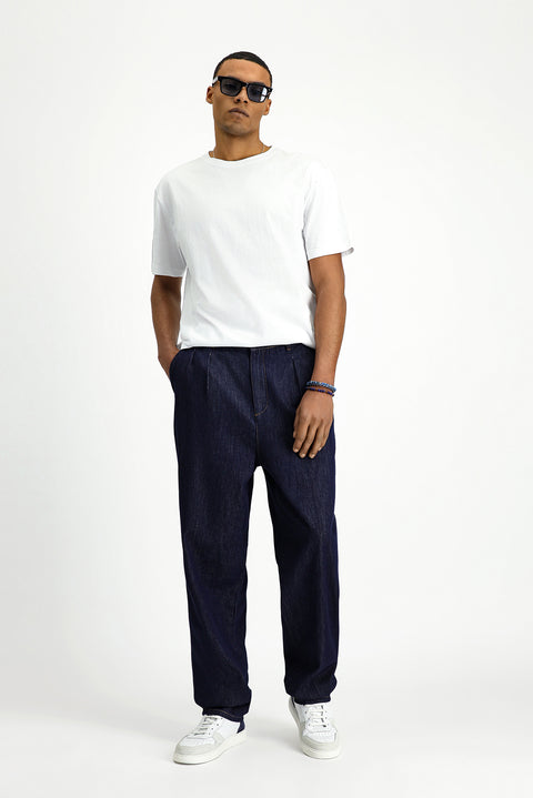 White Crew Neck Oversize Cotton Printed T-Shirt