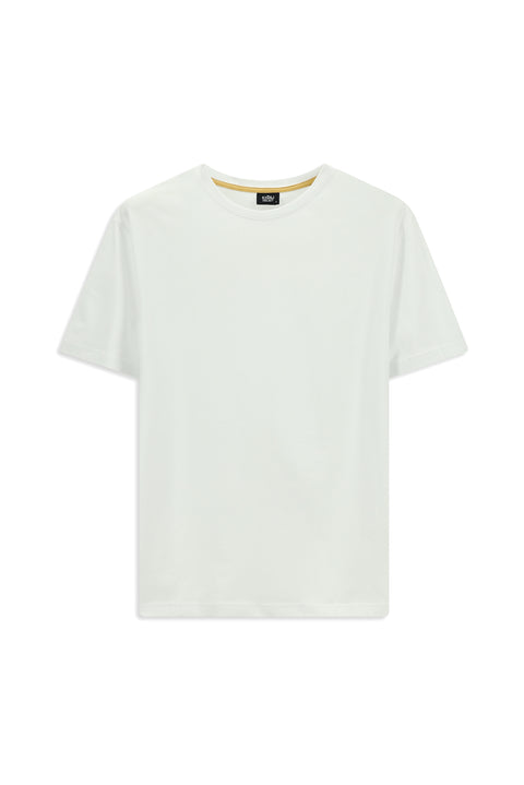 White Crew Neck Oversize Cotton Printed T-Shirt
