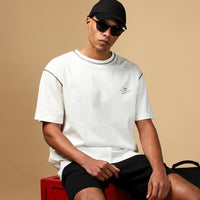 Off-White Crew Neck Oversize Cotton Printed T-Shirt