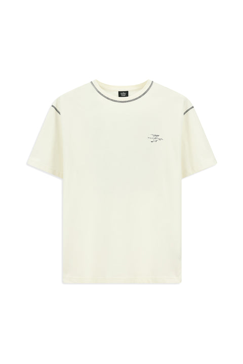 Off-White Crew Neck Oversize Cotton Printed T-Shirt