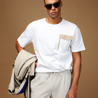 White Crew Neck Regular Fit Cotton T-shirt