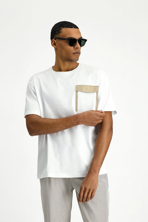 White Crew Neck Regular Fit Cotton T-shirt