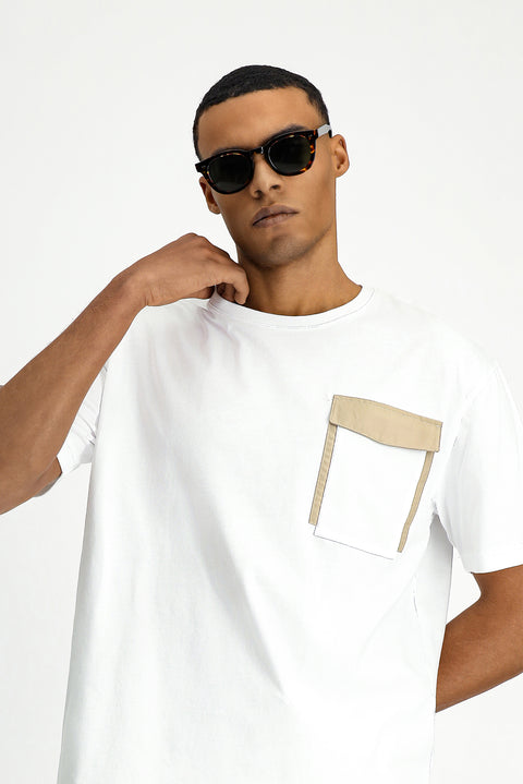 White Crew Neck Regular Fit Cotton T-shirt