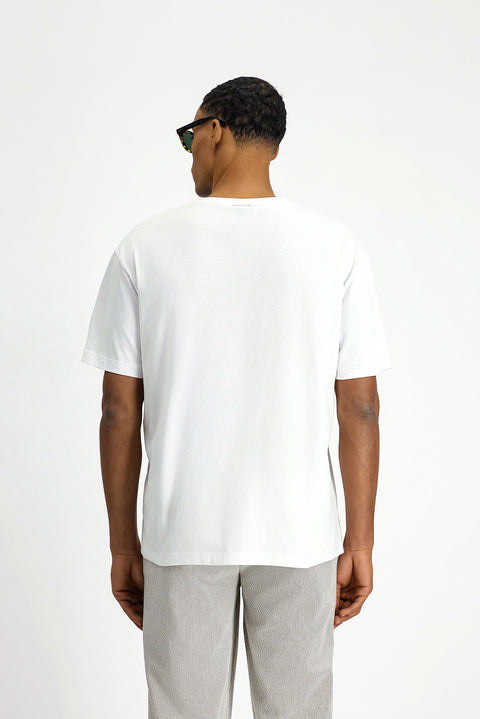 White Crew Neck Regular Fit Cotton T-shirt