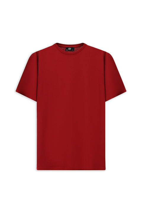 Flag Red Crew Neck Oversize Patterned Modal Blend T-Shirt