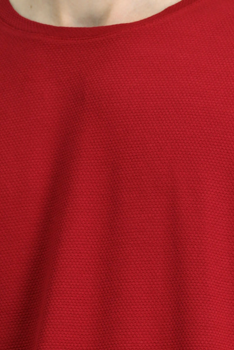Flag Red Crew Neck Oversize Patterned Modal Blend T-Shirt