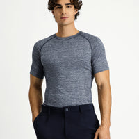 Medium Navy Crew Neck Slim Fit Sports T-Shirt