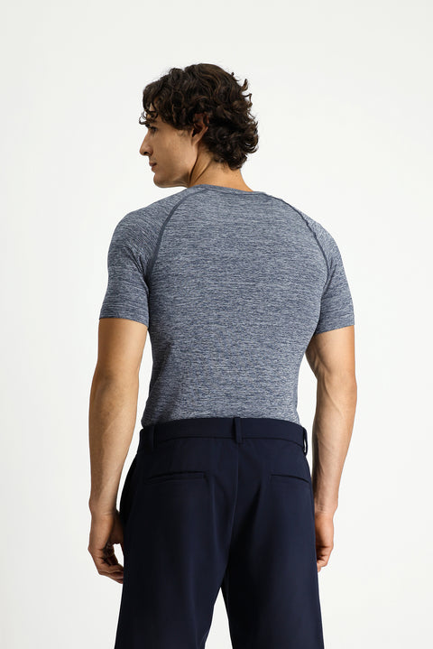 Medium Navy Crew Neck Slim Fit Sports T-Shirt