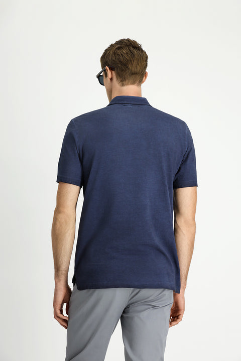 Dark Navy Regular Fit Cotton Polo Shirt with Pockets