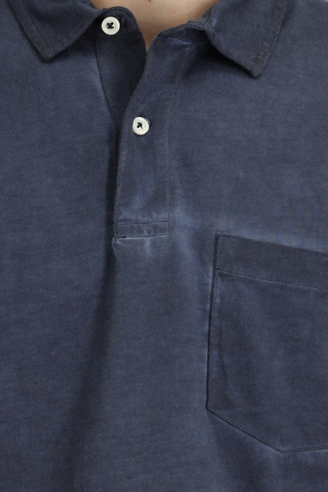 Dark Navy Regular Fit Cotton Polo Shirt with Pockets
