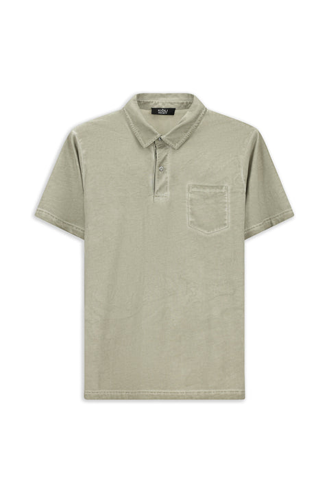 Moss Green Regular Fit Cotton Pocket Polo Shirt