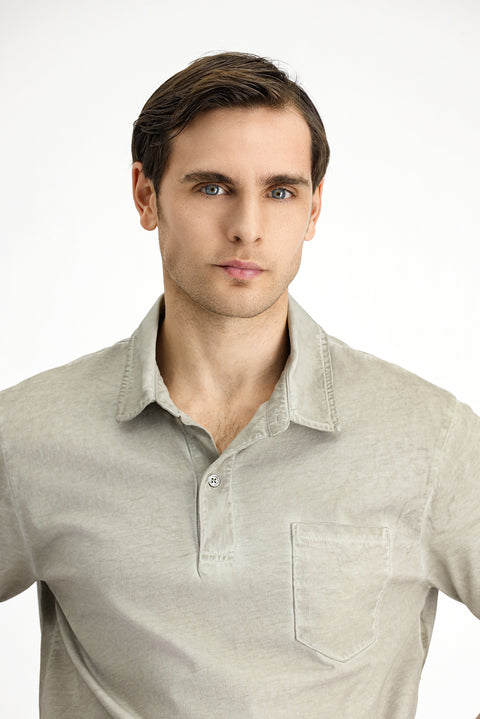 Moss Green Regular Fit Cotton Pocket Polo Shirt