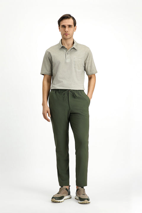 Moss Green Regular Fit Cotton Pocket Polo Shirt