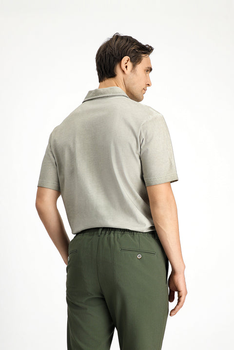 Moss Green Regular Fit Cotton Pocket Polo Shirt