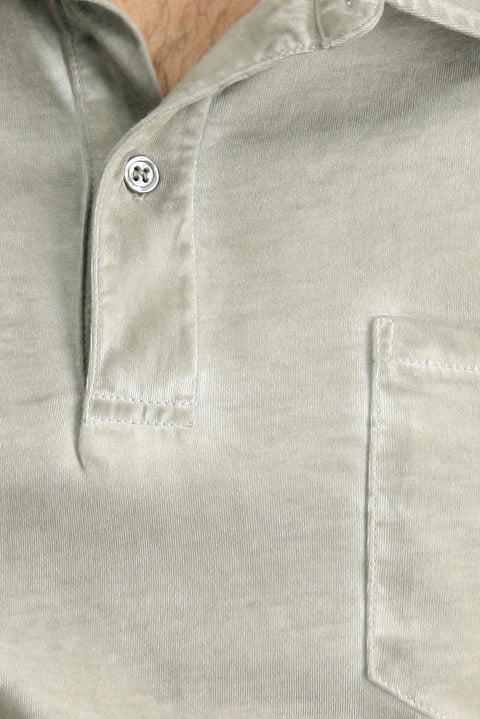 Moss Green Regular Fit Cotton Pocket Polo Shirt