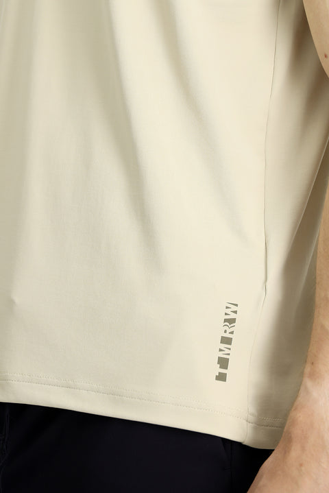 Açık Bej Techno-Line Regular Fit Likralı Baskılı Polo Yaka Tişört