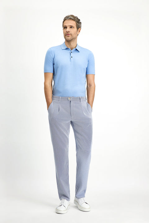 Mavi Regular Fit Pamuklu Polo Yaka Örme Tişört