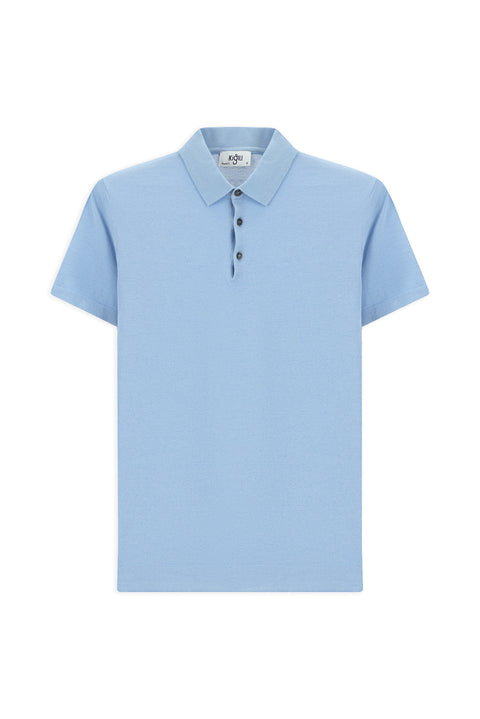 Mavi Regular Fit Pamuklu Polo Yaka Örme Tişört