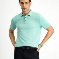 Koyu Yeşil Regular Fit Pamuklu Polo Yaka Örme Tişört