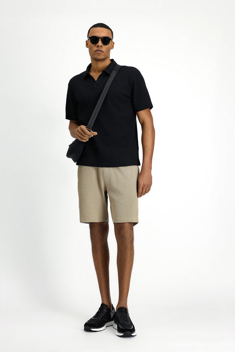 Black Regular Fit Cotton Polo Shirt