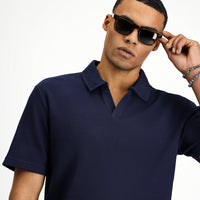 Dark Navy Regular Fit Cotton Polo Shirt