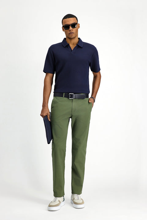 Dark Navy Regular Fit Cotton Polo Shirt