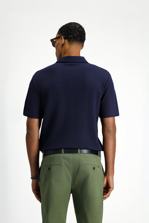 Dark Navy Regular Fit Cotton Polo Shirt