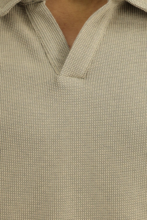 Açık Bej Regular Fit Pamuklu Polo Yaka Tişört