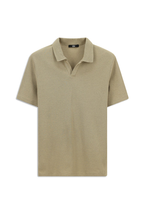 Açık Bej Regular Fit Pamuklu Polo Yaka Tişört