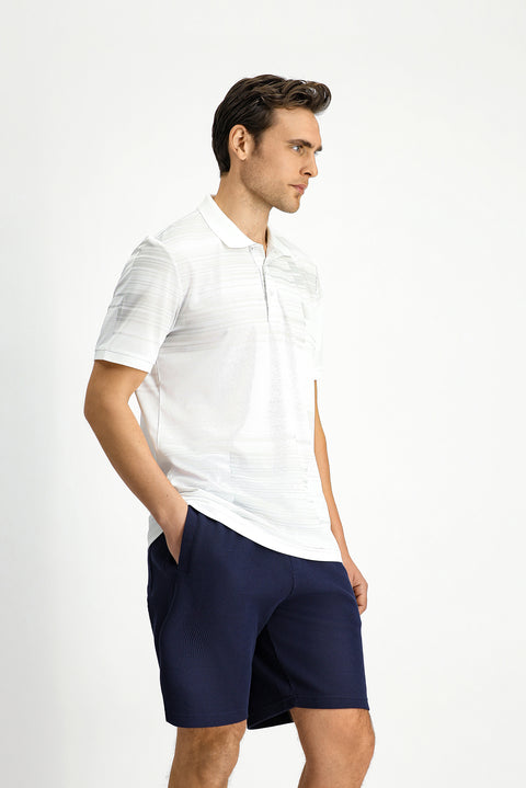 Off-White Regular Fit Printed Polo Shirt