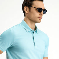 Mint Green Slim Fit Cotton Polo Shirt