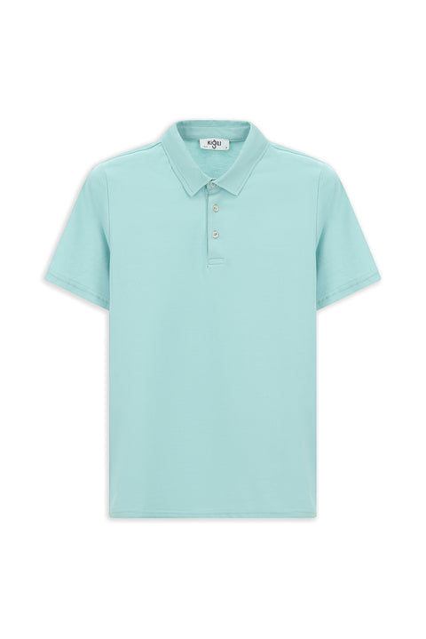 Mint Green Slim Fit Cotton Polo Shirt