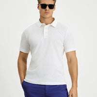Off-White Slim Fit Cotton Patterned Polo Shirt
