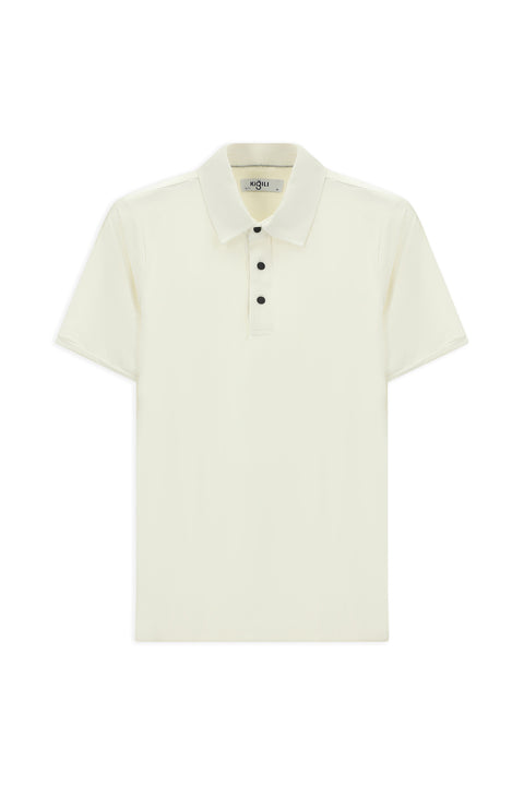 Off-White Slim Fit Narrow Cut Lycra Polo Shirt