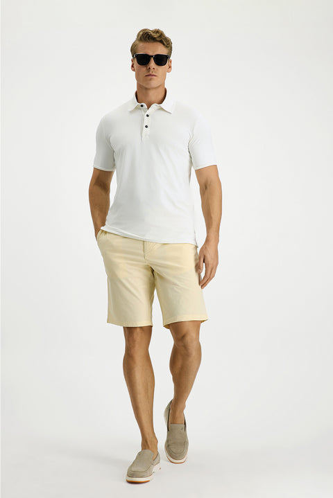 Off-White Slim Fit Narrow Cut Lycra Polo Shirt