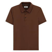 Tan Slim Fit Narrow Cut Lycra Polo Shirt