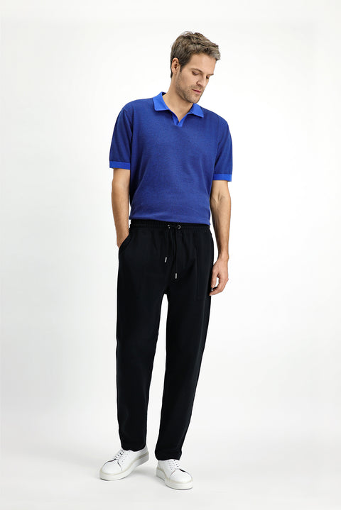 Black Cotton Sweatpants / Track Pants