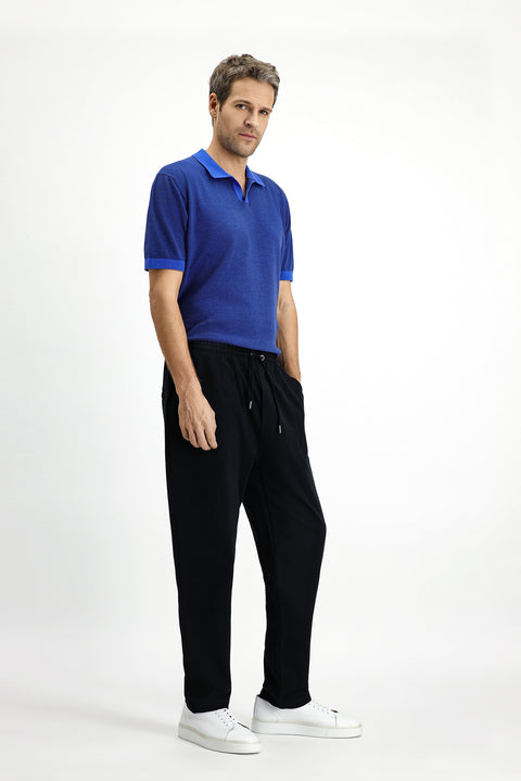 Black Cotton Sweatpants / Track Pants