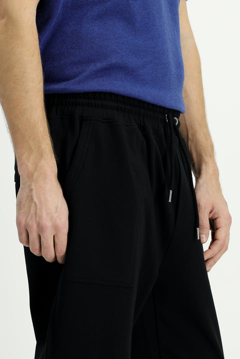 Black Cotton Sweatpants / Track Pants
