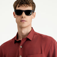Black Matte Frame Polarized Men's Sunglasses