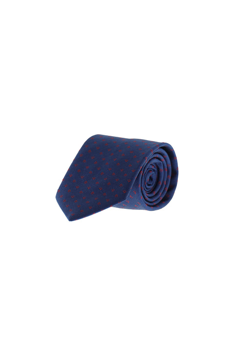 Dark Blue Patterned Tie