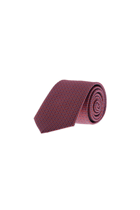 Dark Red Patterned Tie