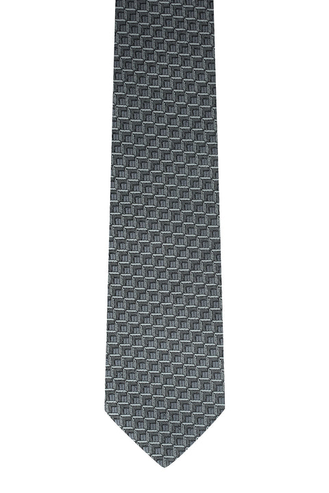 Orta Antrasit Desenli Kravat