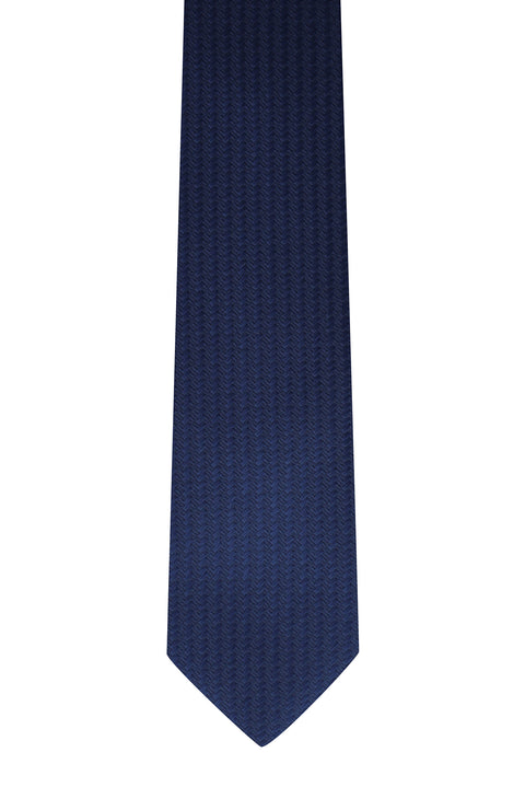 Medium Navy Patterned Tie