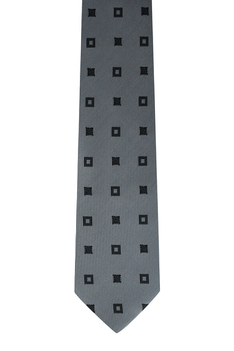 Medium Gray Patterned Tie