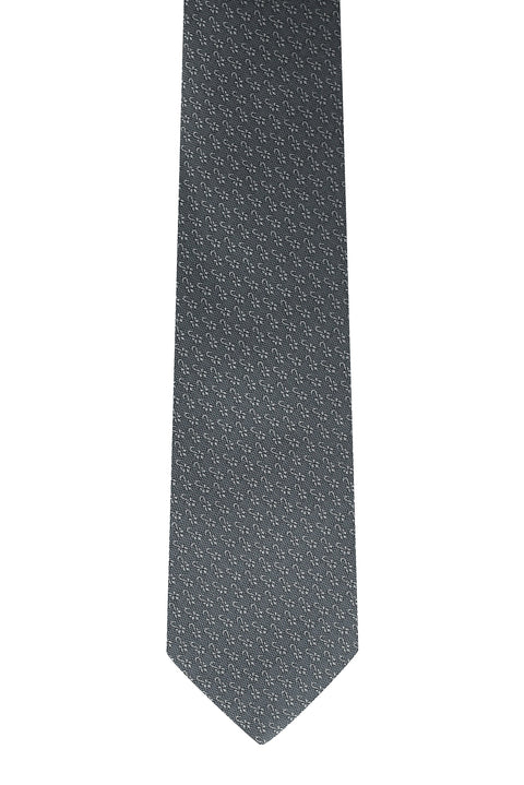 Medium Grey Patterned Tie