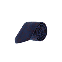 Dark Navy Floral Pattern Tie